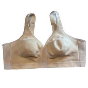 Lane Bryant Cacique beige and pink cotton no wire bra 46D qty 2